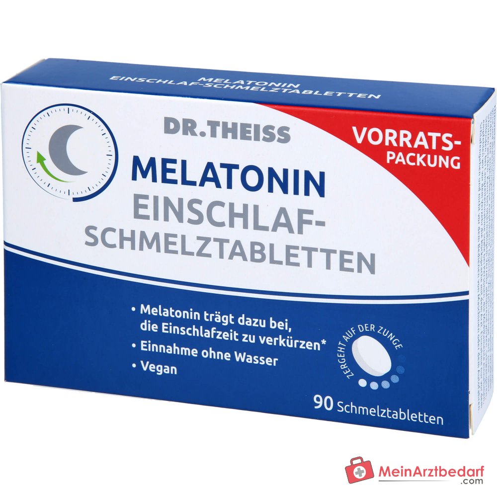 Dr. Theiss Melatonin Einschlaf-Schmelztabletten Melatonin 1 mg Schmelztabletten, 90 St..