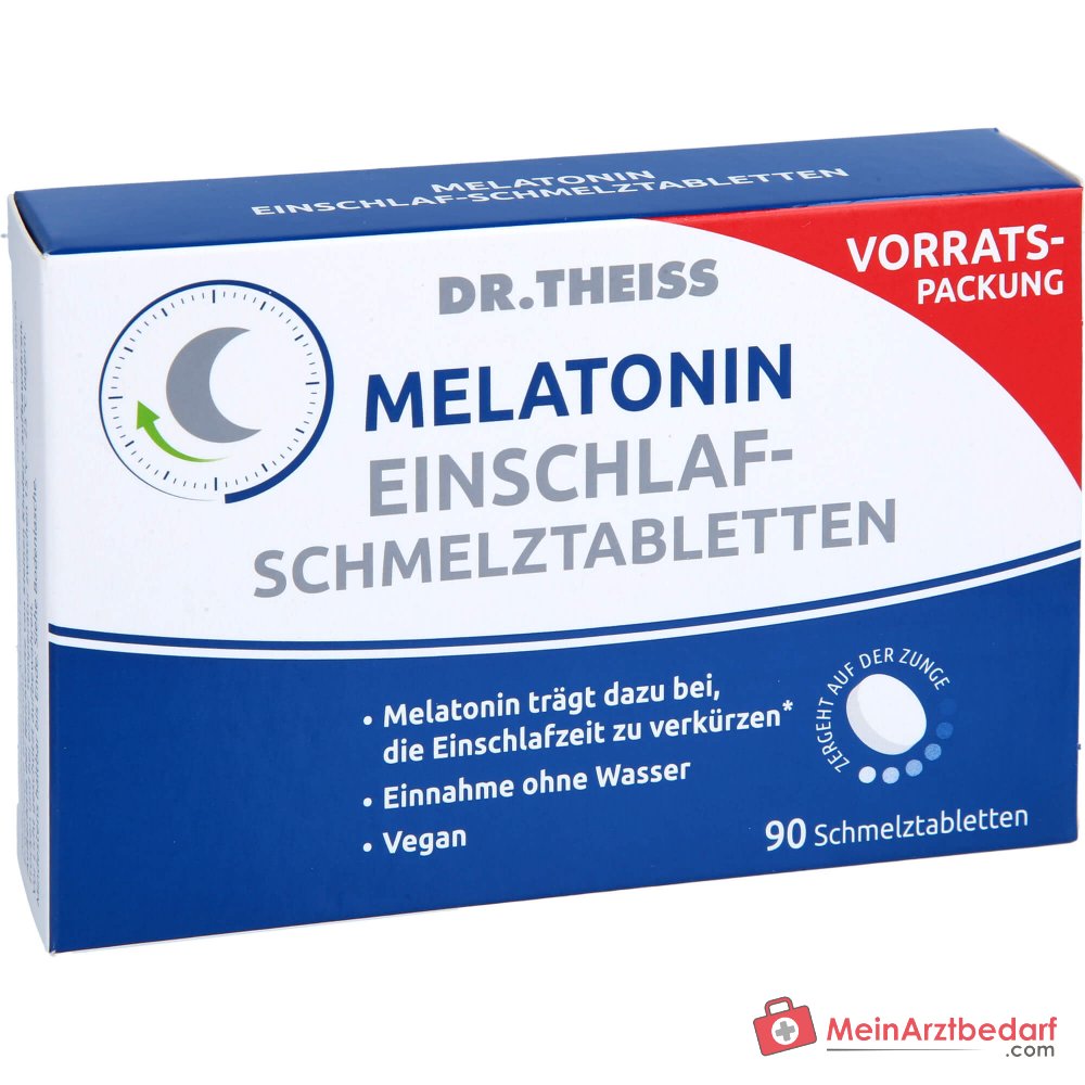Dr. Theiss Melatonin Einschlaf-Schmelztabletten Melatonin 1 mg Schmelztabletten, 90 St..
