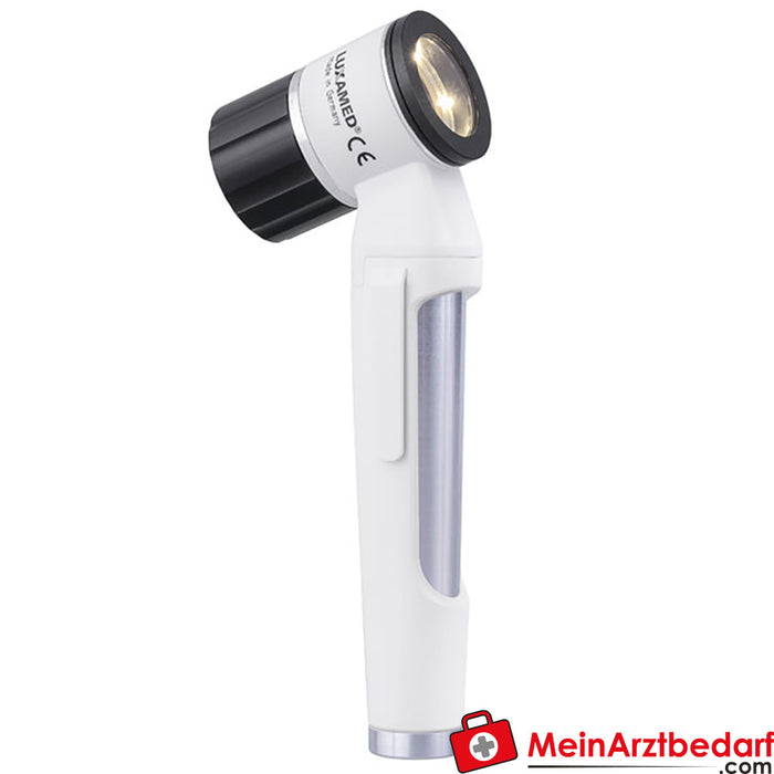 LUXAMED LuxaScope dermatoskop LED 3,7 V (şarj edilebilir), USB şarj cihazı EU/UK/US dahil, ölçeklendirmeli kontak diski