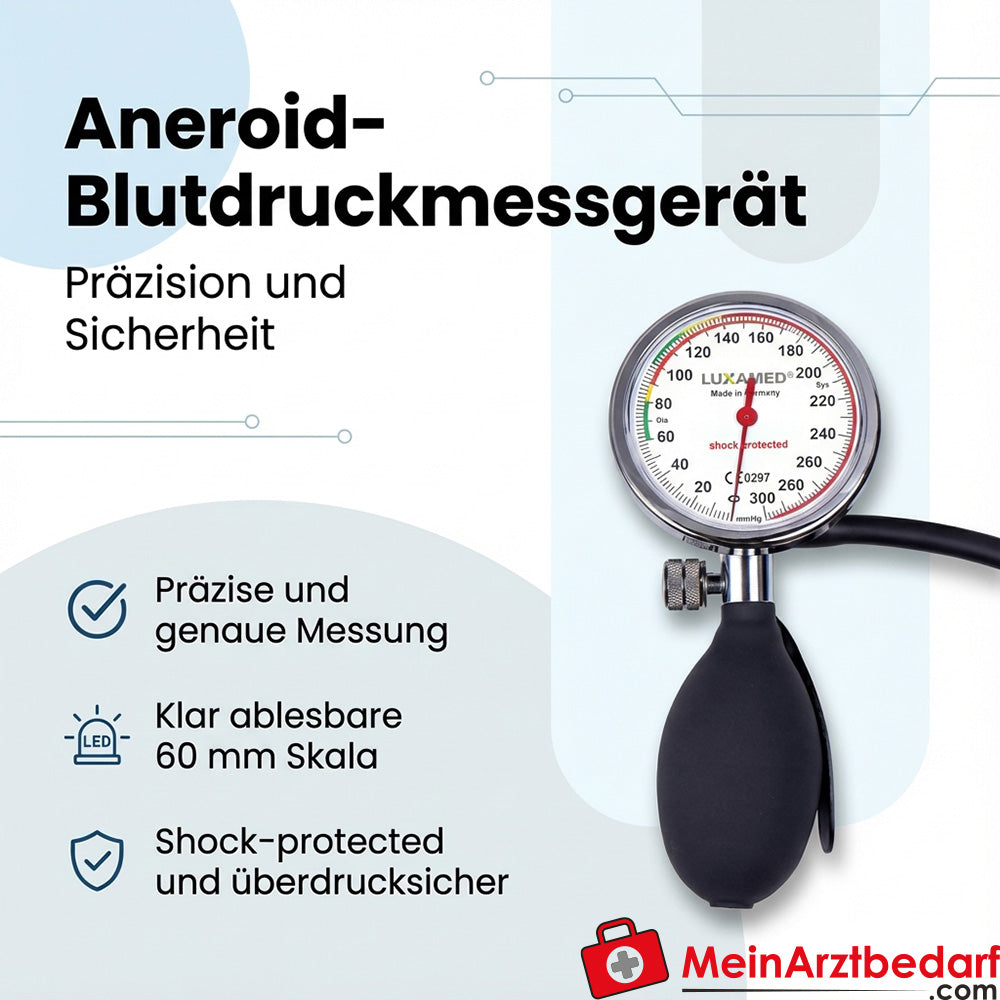 LUXAMED Blutdruckmessgerät 1-Schlauch mit Metallring, schwarz