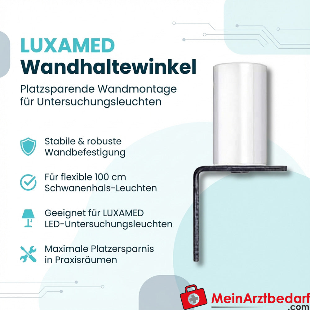 LUXAMED wall bracket for LED examination lights, gooseneck 100 cm