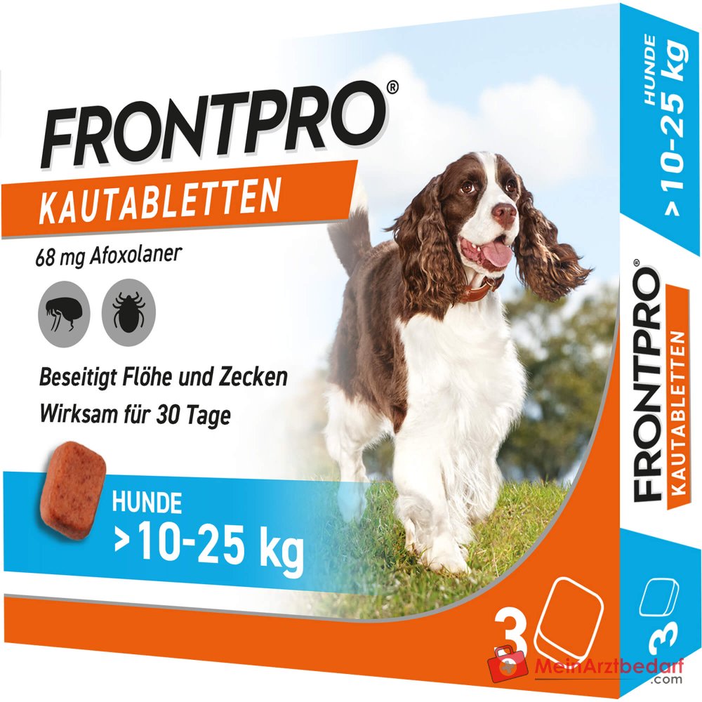 Frontpro comprimidos masticables Afoxolaner 68 mg para perros 10-25 kg 3 unidades