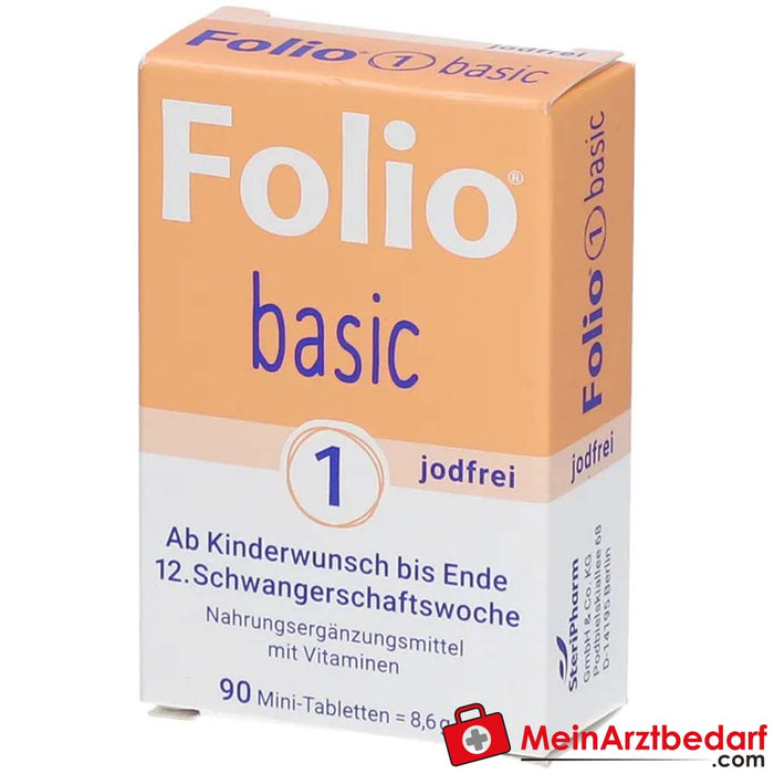 Folio® basic 1 iyotsuz film kaplı tablet 90 adet.