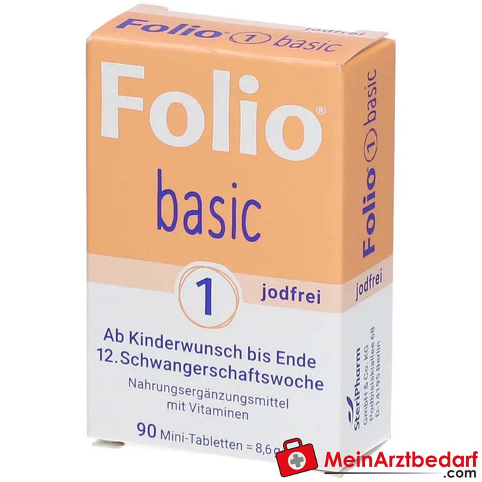 Folio® basic 1 comprimidos revestidos por película sem iodo 90 unid.