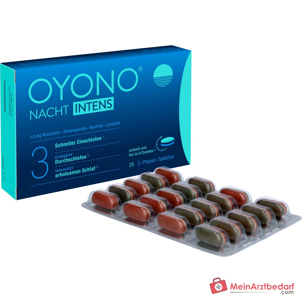 Oyono Notte Intens Melatonina / Valeriana / Lavanda / Ashwagandha Compresse, 20 pz.