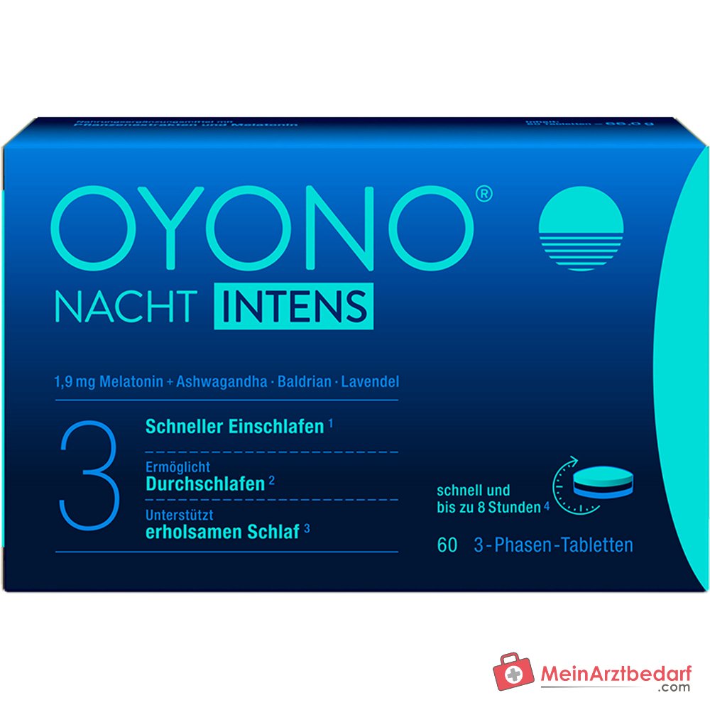 Oyono Nacht Intens Melatonin / Baldrian / Lavendel / Ashwagandha Tabletten, 60 St.