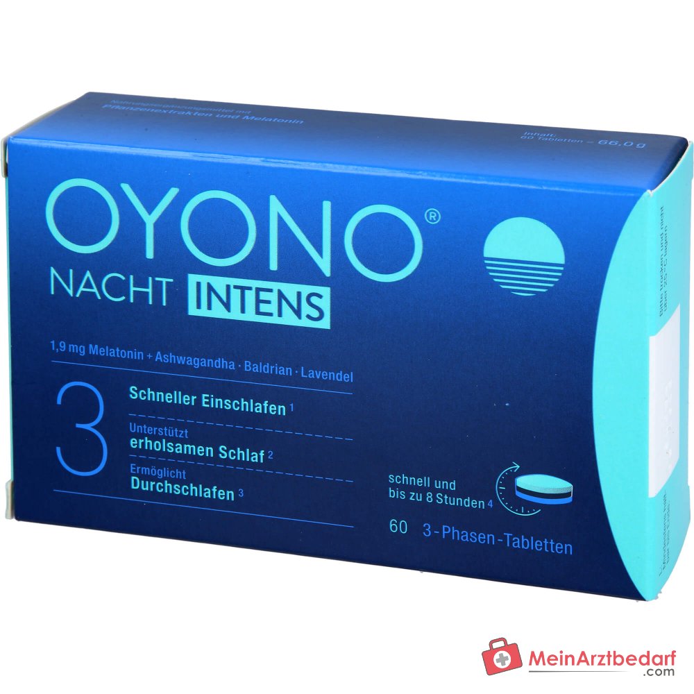 Oyono Nacht Intens Melatonin / Baldrian / Lavendel / Ashwagandha Tabletten, 60 St.