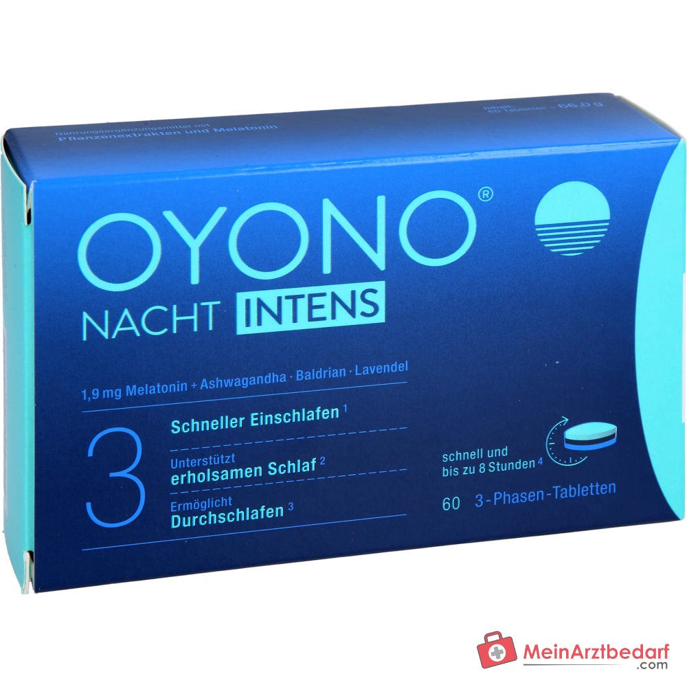 Oyono Nacht Intens Melatonin / Baldrian / Lavendel / Ashwagandha Tabletten, 60 St.