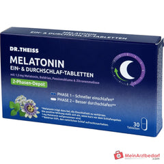 Dr. Theiss Melatonin Ein- und Durchschlaf Melatonin / Baldrian / Passionsblume / Zitronenmelisse Retardtabletten, 30 St..