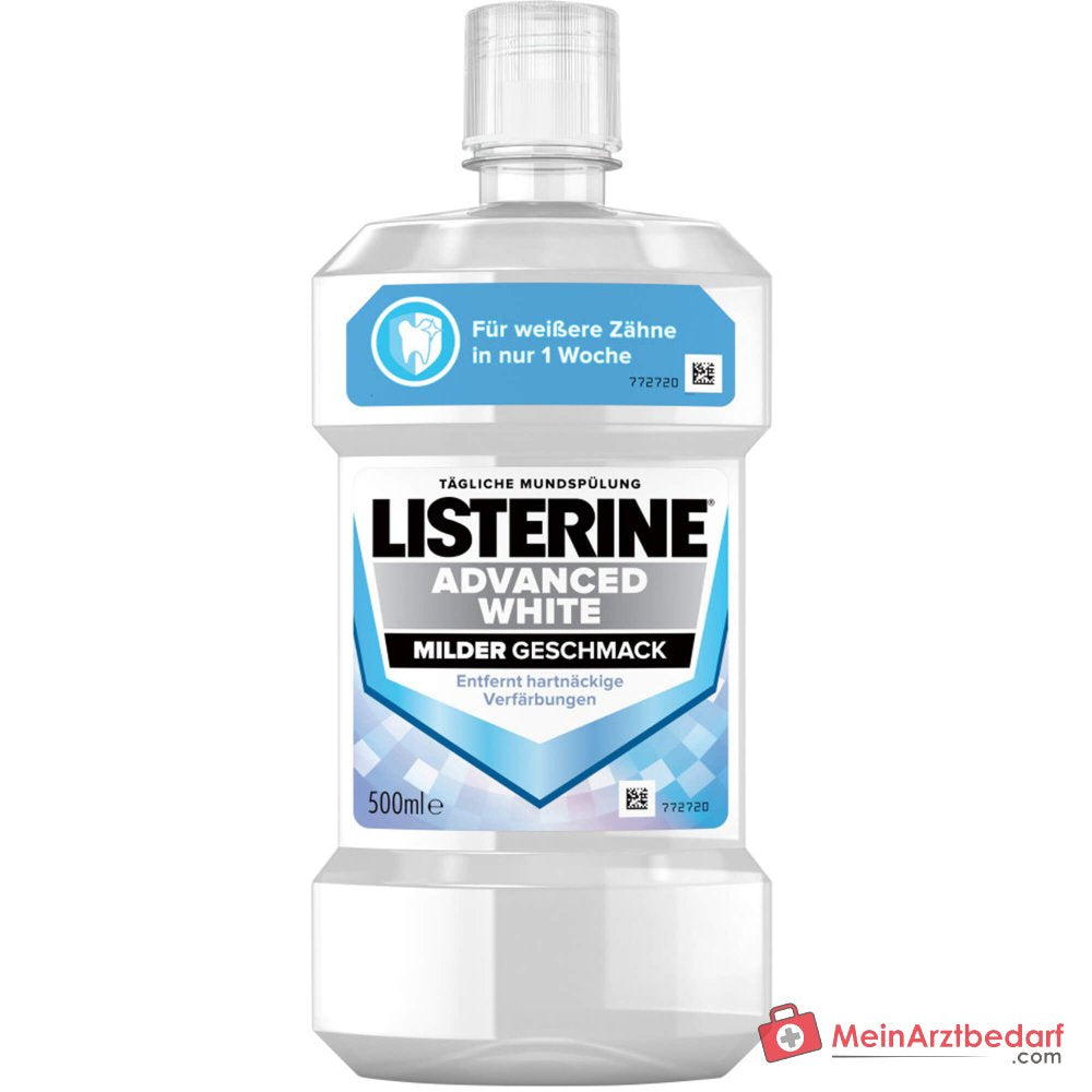LISTERINE Advanced White Milder Geschmack Mundspülung, 500 ml.