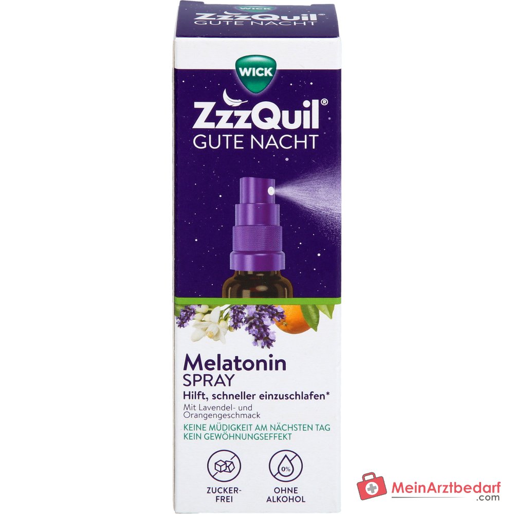 WICK ZzzQuil Gute Nacht Spray Melatonin 1–1,5 mg pro Dosis Einschlafspray 30 ml
