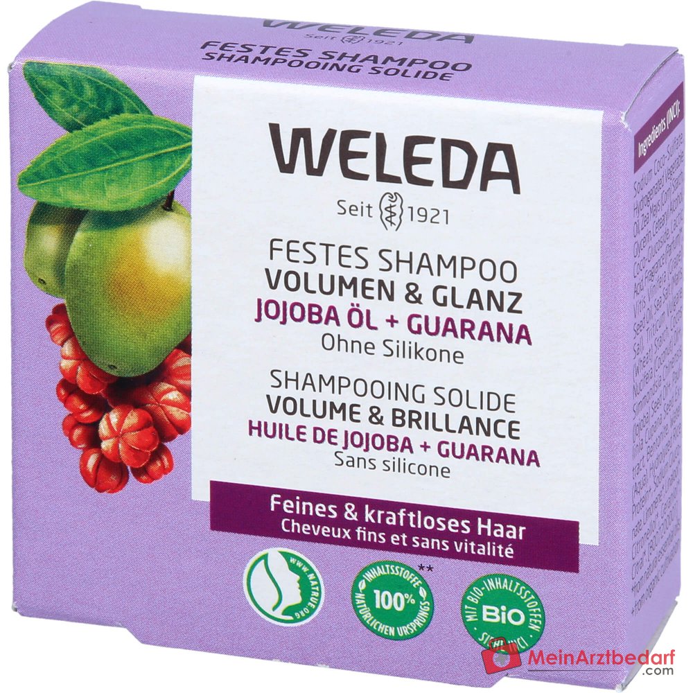 Weleda Festes Shampoo Volumen & Glanz Bio-Jojoba Shampoo, 50 g