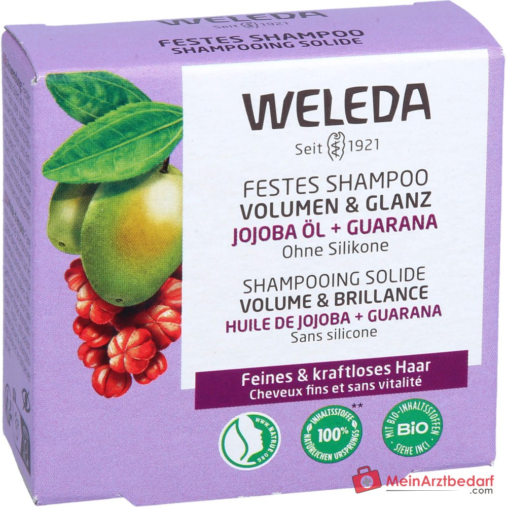 Weleda Festes Shampoo Volumen & Glanz Bio-Jojoba Shampoo, 50 g