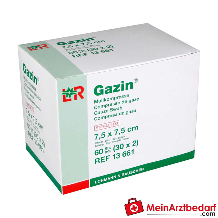 Compressas de gaze L&R Gazin® não estéreis, 100 unidades.