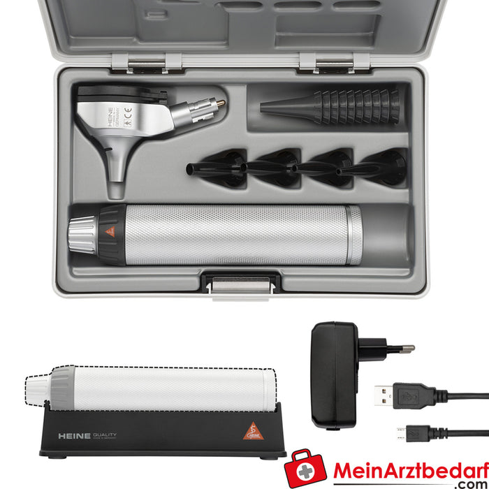 HEINE Beta 200 LED F.O. Otoscope - Poignée rechargeable USB