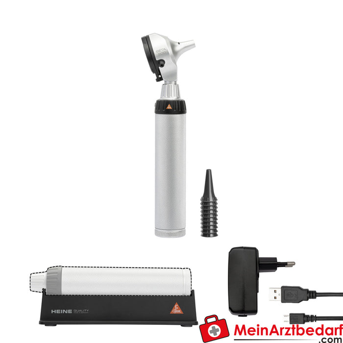 HEINE Beta 200 LED F.O. Otoscope - Poignée rechargeable USB