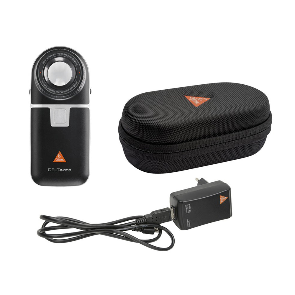 Heine DELTAone dermatoscoop 21 mm LEDHQ gepolariseerd, contact en contactloos, compatibel met DERManager