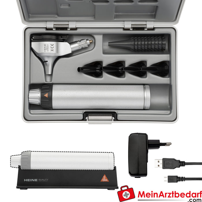 HEINE Beta 400 LED F.O. Otoscope - Poignée rechargeable USB