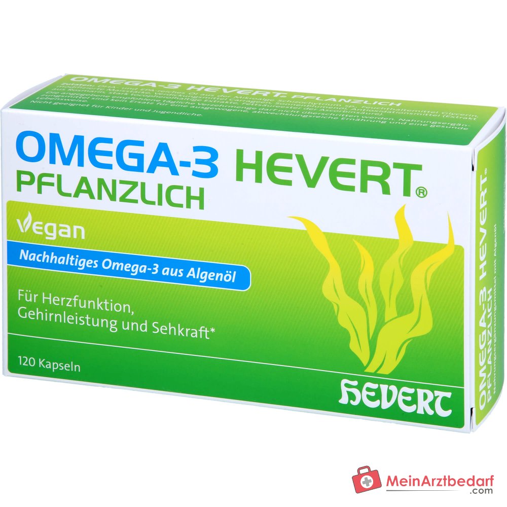 Hevert Omega-3 cápsulas blandas vegetales veganas, 120 uds.