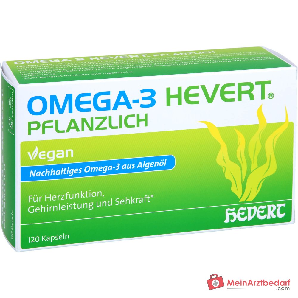 Hevert Omega-3 cápsulas blandas vegetales veganas, 120 uds.