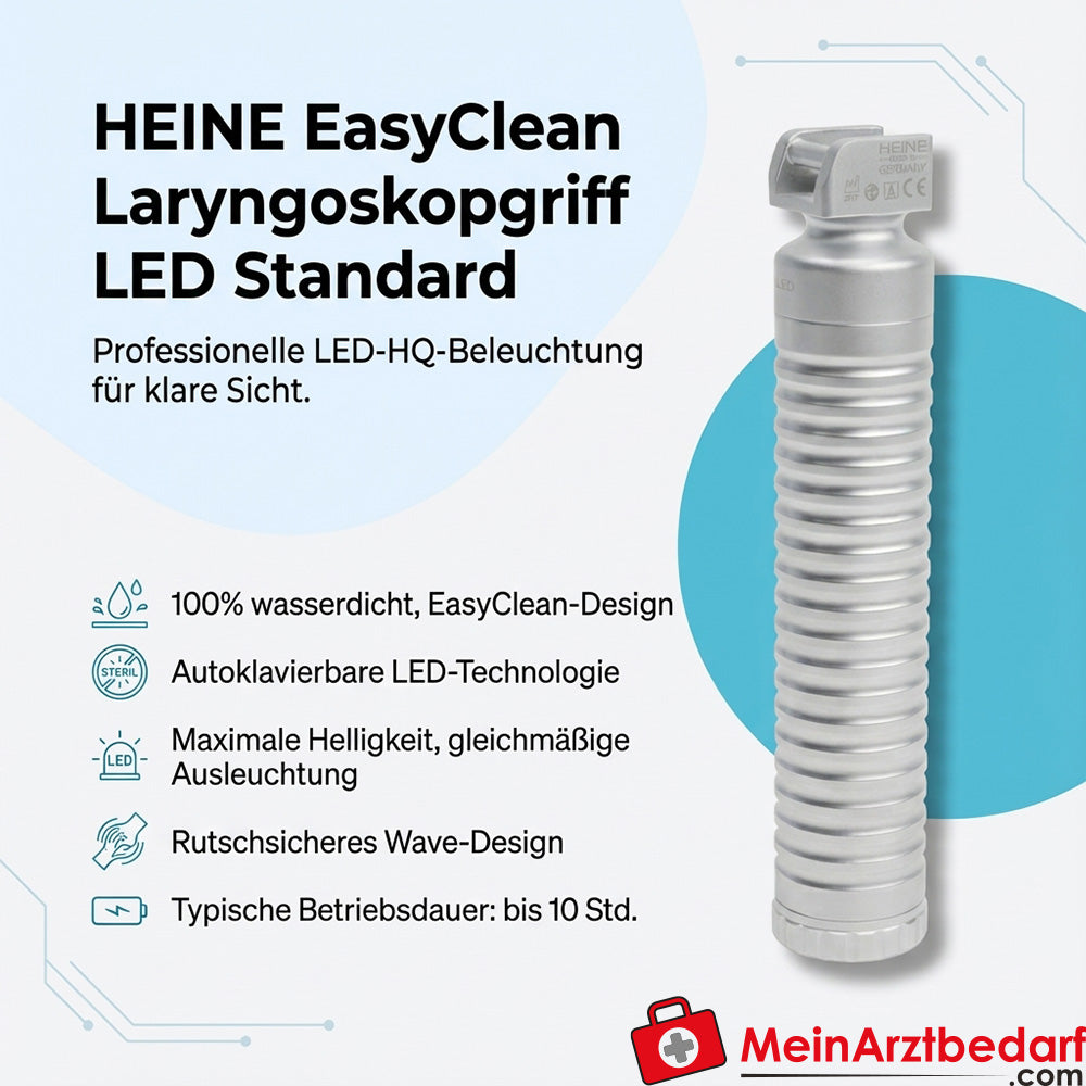 HEINE EasyClean Laryngoskopgriff LED Standard autoklavierbar ISO 7376