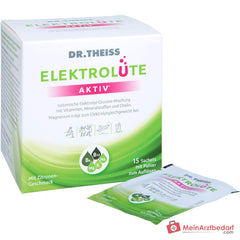 Dr. Theiss Elektrolüte Aktiv Glucose / Vitamin C / Vitamin B6 / Vitamin B12 / Niacin / Magnesium / Kalium / Natrium / Cholin Pulver, 15 Beutel.
