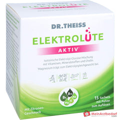 Dr. Theiss Elektrolüte Aktiv Glucose / Vitamin C / Vitamin B6 / Vitamin B12 / Niacin / Magnesium / Kalium / Natrium / Cholin Pulver, 15 Beutel.