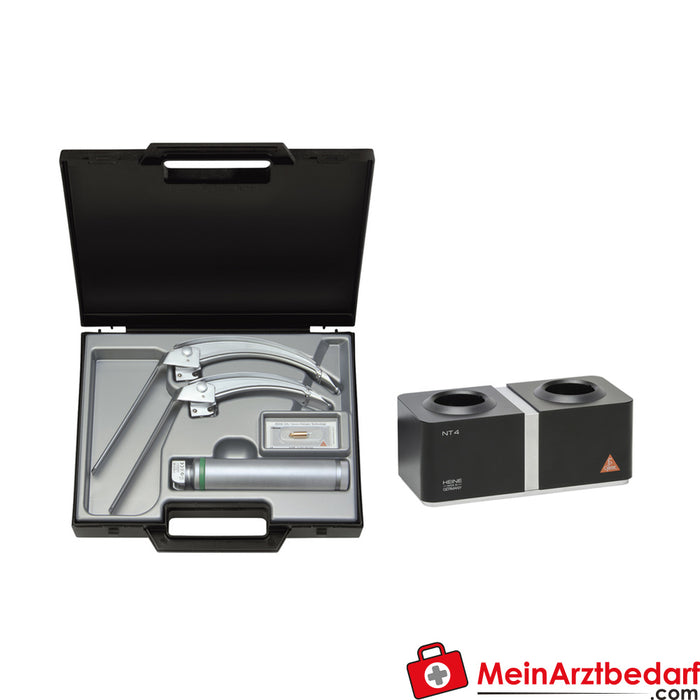 Heine FlexTip + FO laryngoscope set with NT 4 desktop charger