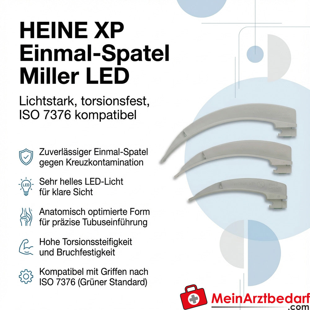 HEINE XP Einmal-Spatel Miller LED lichtstark, torsionsfest, kompatibel mit ISO 7376
