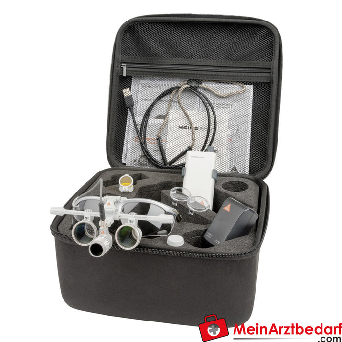 Heine LoupeLight2 Set - HR 2.5x Binocular Loupe 420mm + S-FRAME + mPack mini