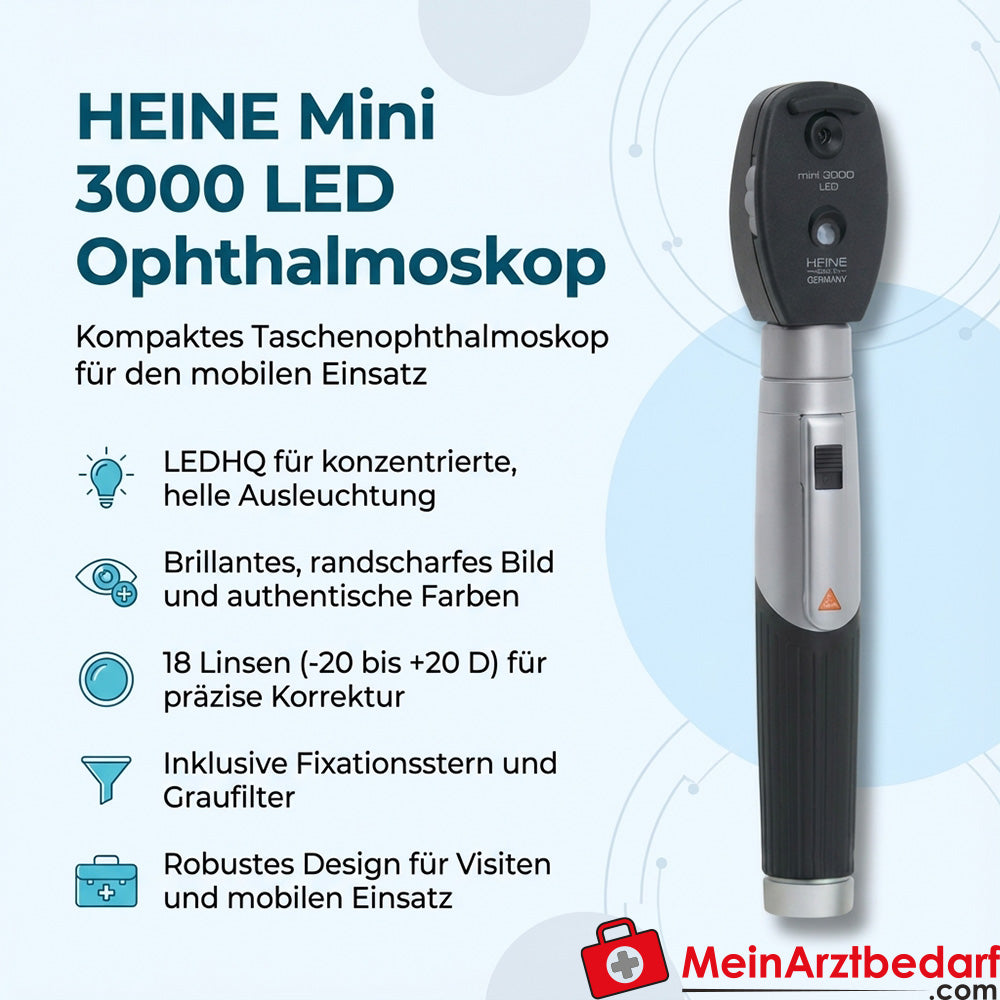 Heine Mini 3000 LED pocket ophthalmoscope charging handle
