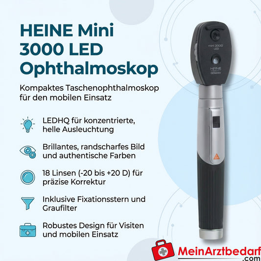 HEINE Mini 3000 LED Taschenophthalmoskop Ladegriff