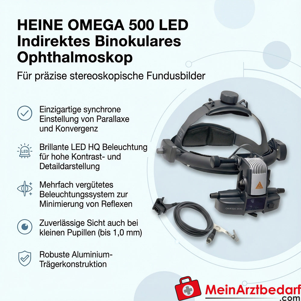 Heine OMEGA 500 LED indirect binocular ophthalmoscope without power source