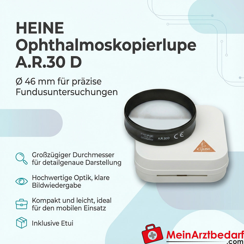 Heine ophthalmoscopic loupe A.R.30 D Ø 46 mm case