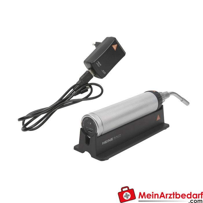 Kit transiluminador HEINE Finoff 3,5V - Mango de carga USB Beta4 + cable USB + fuente de alimentación enchufable