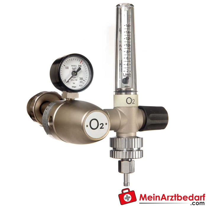 Dräger Druckminderer mit OxyLine Flowmeter o. NIST