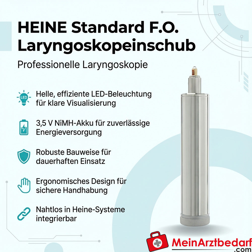 Heine Standaard F.O. Laryngoscoop inzetstuk 3,5 V NiMH LED