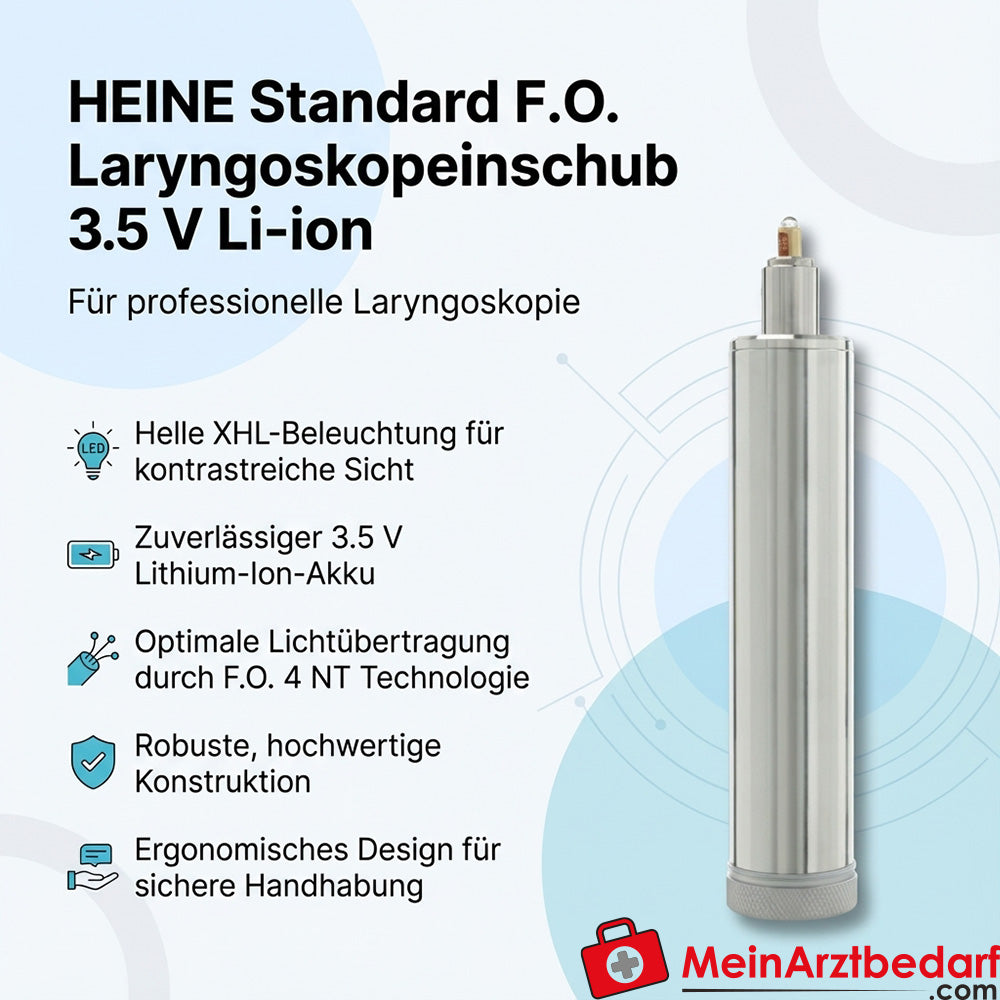 Heine Standaard F.O. Laryngoscoopinzetstuk 3,5 V Li-ion met XHL-verlichting