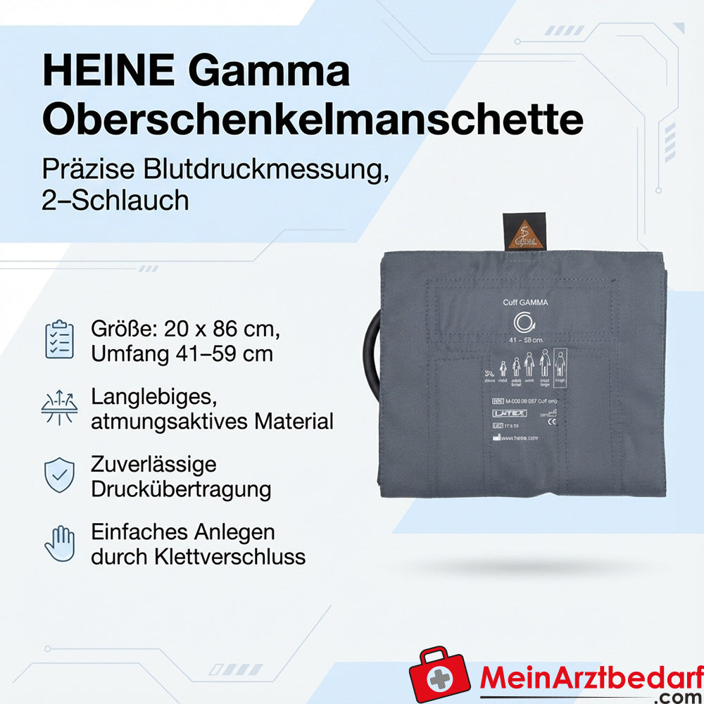 Heine Gamma G7/G5/GP thigh cuff 20 x 86 cm (circumference 41-59 cm) 2-tube complete