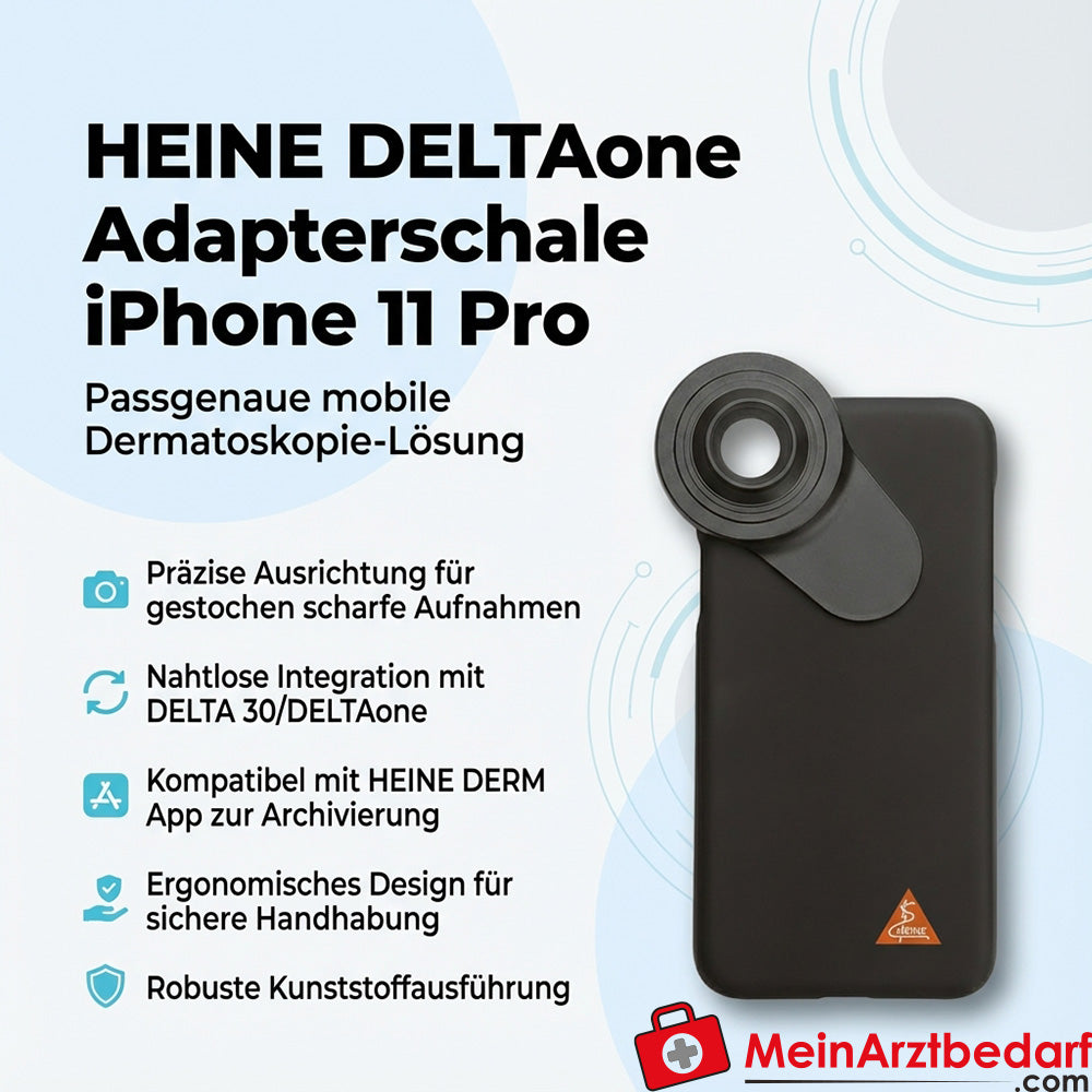 Heine DELTAone adapter shell for iPhone 11 Pro, dermatoscope adapter