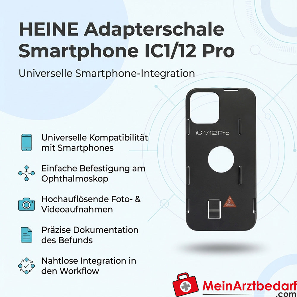 Heine smartphone adapter shell for IC1/12 Pro ophthalmoscope, universal