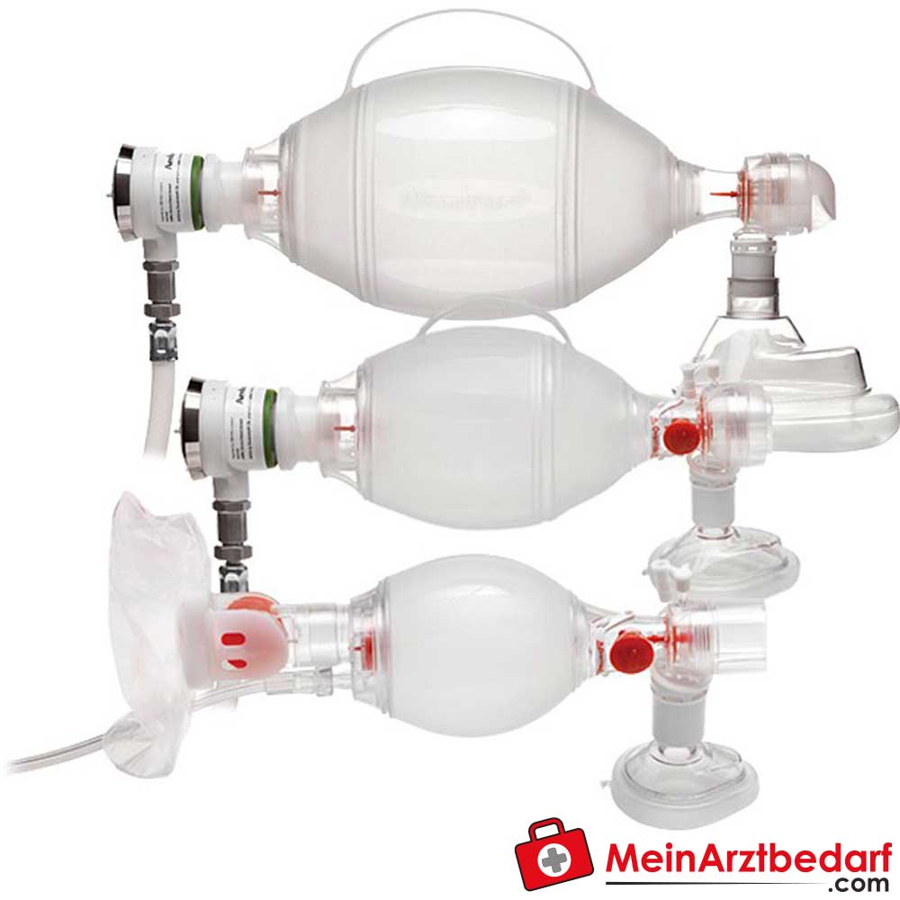 AirLife 2K8010 Self-Inflating Resuscitation Bag, Infant, with Mask, 40in.  Oxygen Reservoir Tubing, Pressure-Relief Valve, 6/cs (US Only) , case