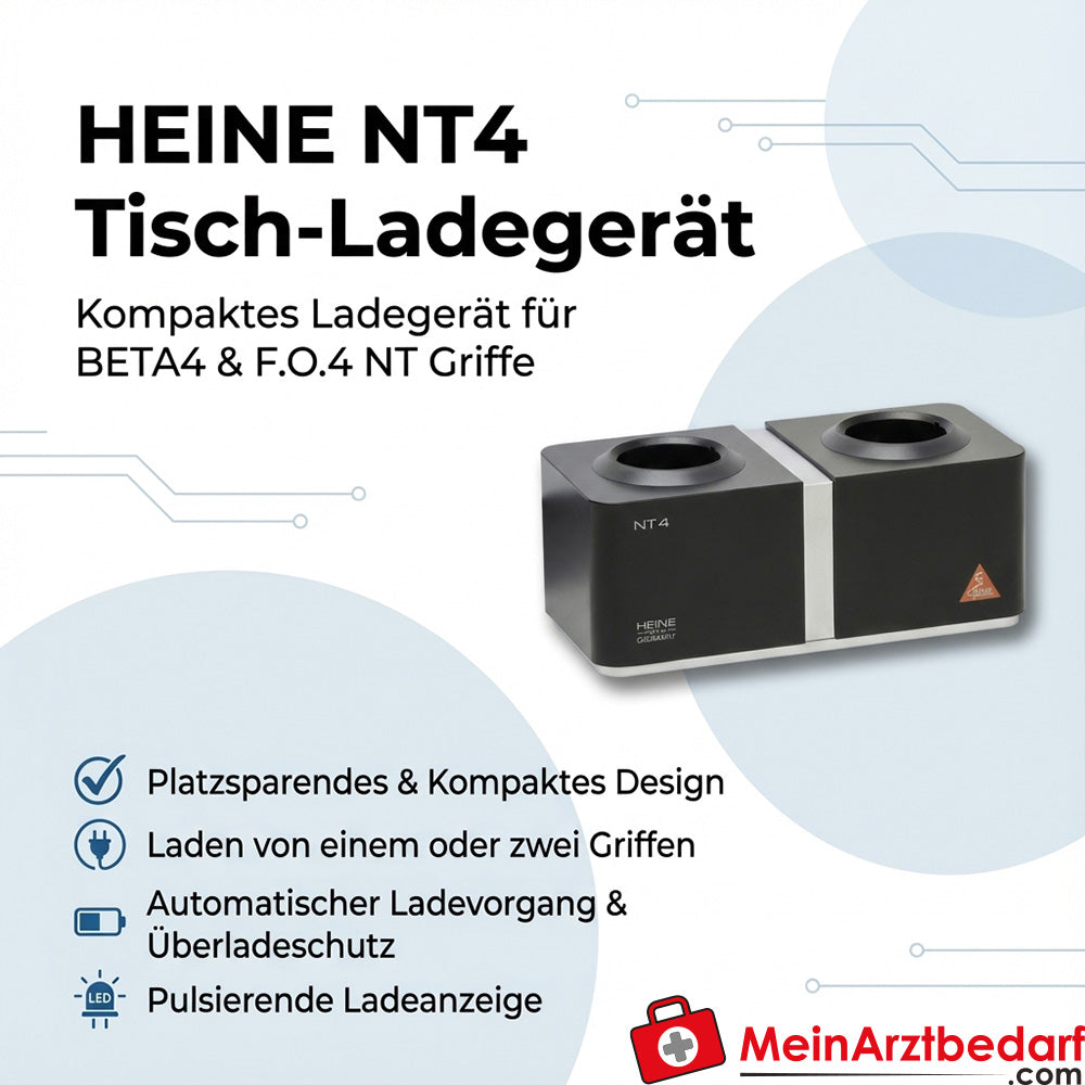 Heine NT4 desktop charger for BETA4 NT, BETA4 SLIM NT and F.O.4 NT