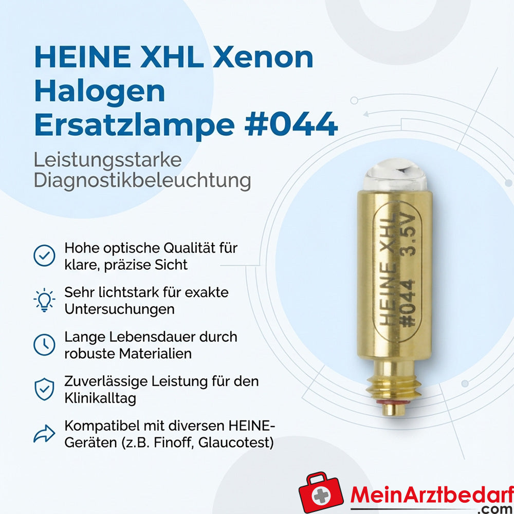 Heine XHL Xenon Halogen Replacement Lamp 044 for alpha+ Finoff, Glaucotest and F.O. Laryngoscope handles