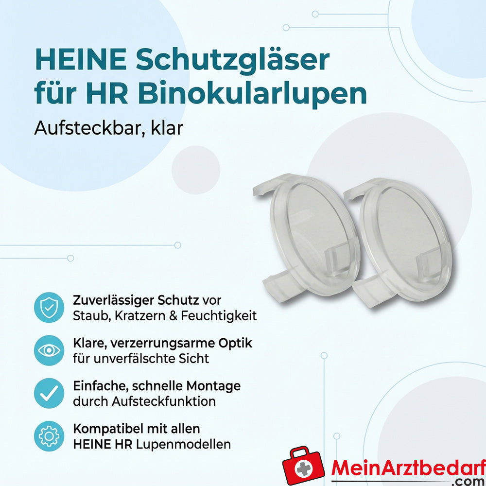 Lenti protettive Heine per lenti binoculari HR a clip trasparenti