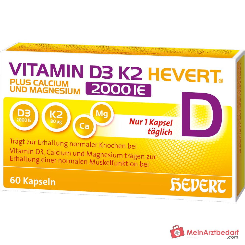 Hevert Vitamin D3 K2 Kapseln, 60 St.