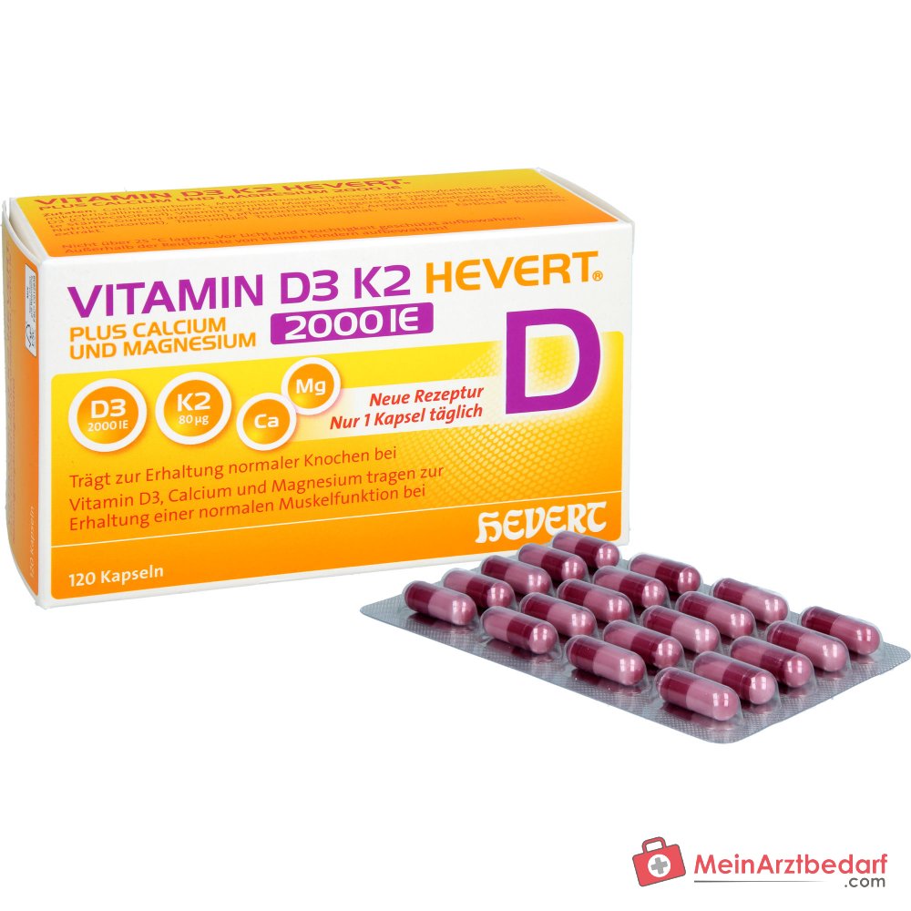 Hevert Vitamin D3 K2 2000 IE, 120 St.