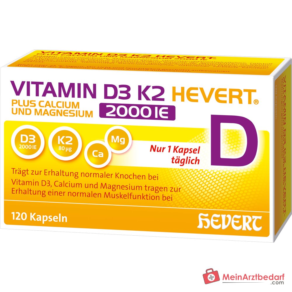 Hevert Vitamin D3 K2 2000 IE, 120 St.