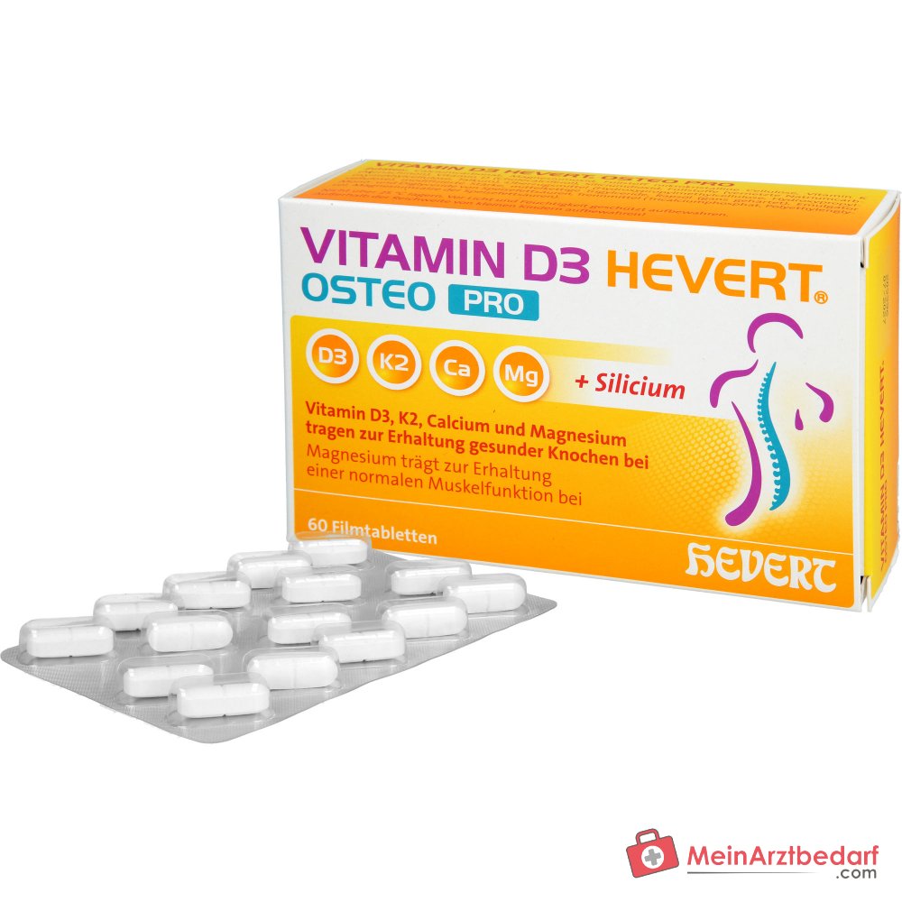 Hevert Vitamine D3 Osteo Pro Vitamine Filmomhulde Tabletten, 60 st.