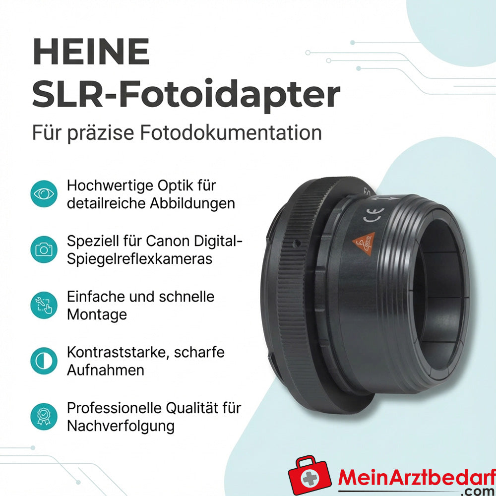 Heine SLR photo adapter for dermatoscope optics compatible with Canon DSLR